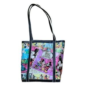 Disney Mickey And Minnie Mouse Comic Strip Purse/Tote Bag Vinyl 10"X12”